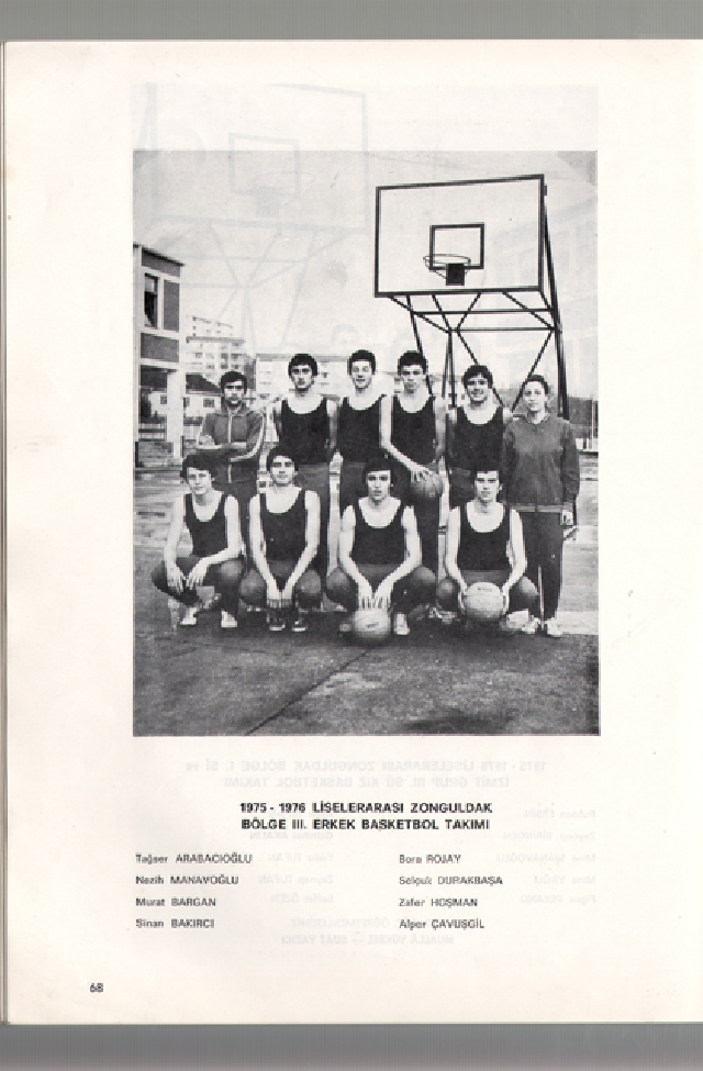1975-1976 Liselerarası Zonguldak Bölge 3. Erkek Basketbol Takımı